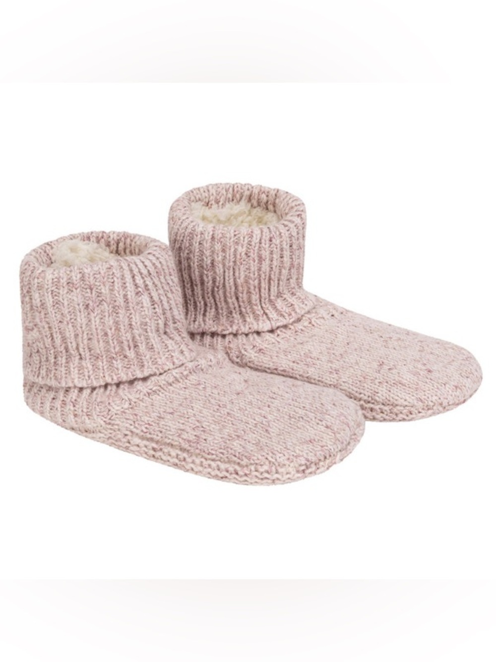 Lemon women’s faux fur turn-cuff cozy hygge fall plush house slipper socks S/M